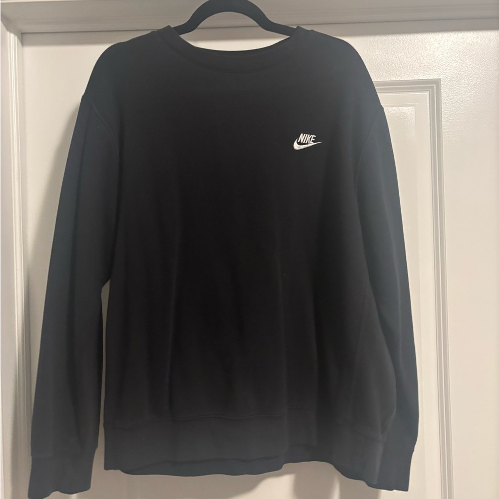 Nike Black Crewneck Sweater with Signature Swoosh